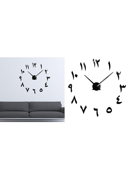 2x Duvar Kuvars Saat Çubuğu Aynası Ayarlanabilir 3D Oturma Odası Duvarı (Yurt Dışından) fırsatları