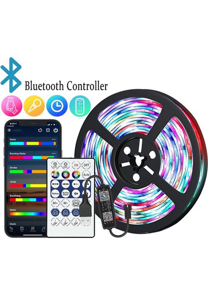 5 M Bluetooth Rgb Işık, Uzaktan Kumanda Anahtarı ile LED Şerit Işığı (Yurt Dışından)