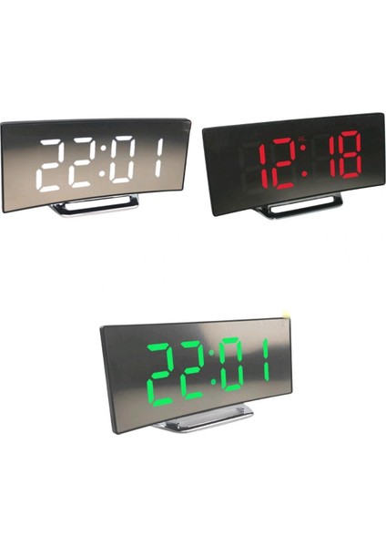 3x Dijital LED Saat Erteleme Aynası Saat Saati Gece Sessiz Hareket (Yurt Dışından)
