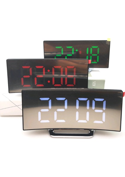 3x Dijital LED Saat Erteleme Aynası Saat Saati Gece Sessiz Hareket (Yurt Dışından)