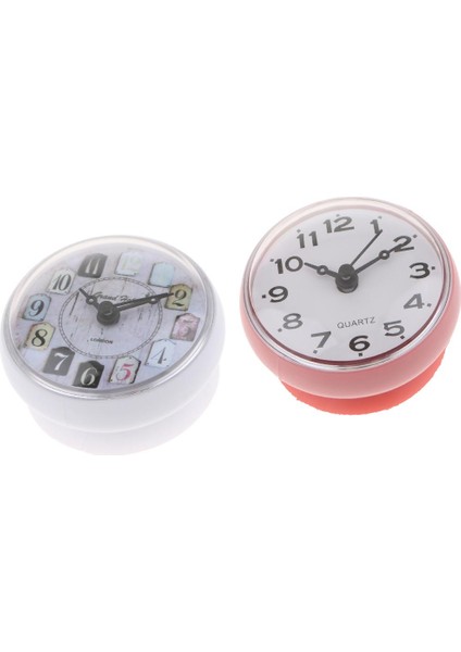 2pcs Banyo Saati Su Geçirmez Taşınabilir Küçük Duvar Saati, Tarif Edildiği Gibi Vantuzlu Küçük Duvar Saati Açıklandığı Gibi DIA.75MM (Yurt Dışından)