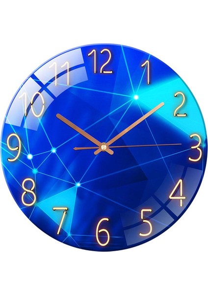 12INÇ Sanat Manzara Kuvars Duvar Saati Kreş Odası Ticking Saat Dekor Geometrisi (Yurt Dışından)