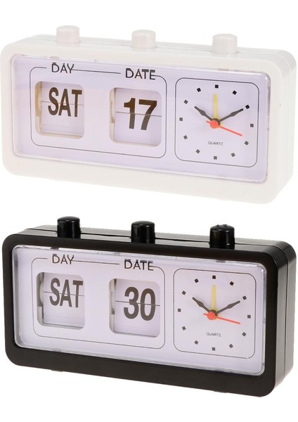 Üç Tuş Düğmesine Sahip Retro Vintage Takvim Flip Çanta Saati (Yurt Dışından)
