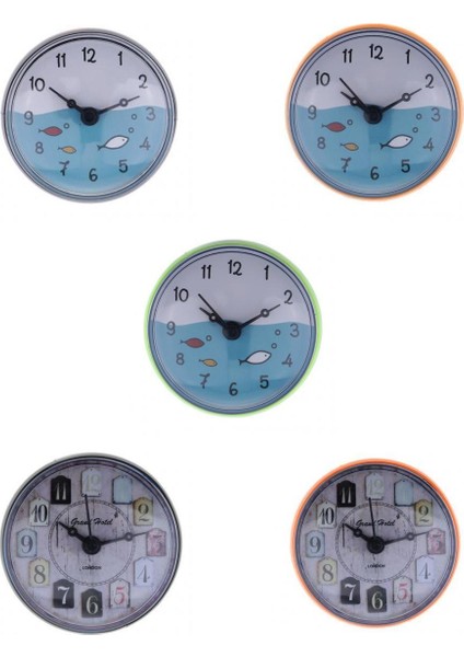 Banyo Saati Su Geçirmez Mutfak Mini Banyo Duvar Saati (Yurt Dışından)