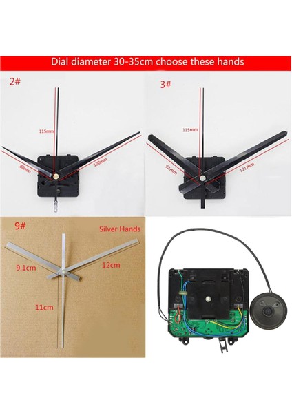 Dıy Sarkaç Saati Hareket Müzik Kutusu Duvar Saati Yedek Parçalar (Yurt Dışından) modelleri