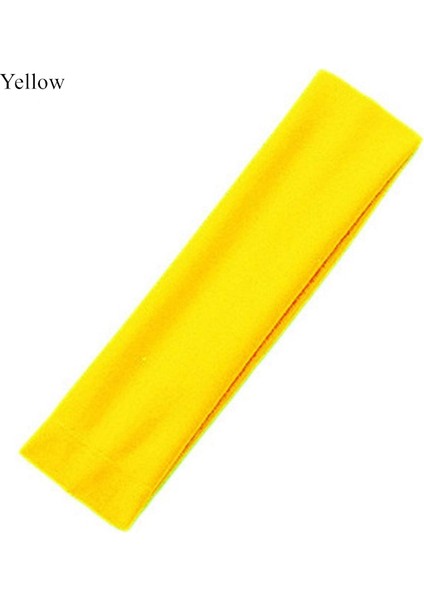 Geniş Elastik Spor Kafa Saç Bandı - Sarı (Yurt Dışından)