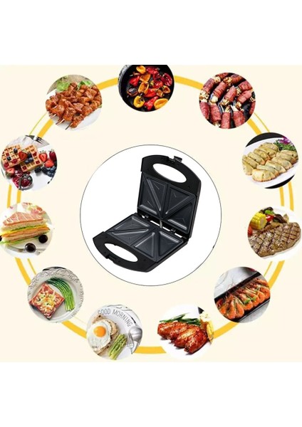 Çok Fonksiyonlu Panini Izgara Tost Makinesi - Siyah (Yurt Dışından)