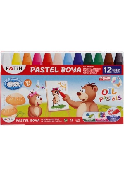 12 Renk Karton Kutulu Pastel Boya