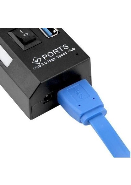 S-8021 4 Port USB 3.0V Anahtarlı Işıklı USB Çoklayıcı