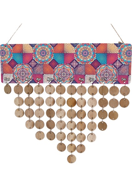 Vintage Bohemia Hatırlatma Takvimi Ahşap Planer Mdf Aile Kutlama Kurulu (Yurt Dışından)