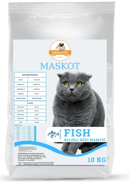 Balıklı Yetişkin Kedi Maması 10 kg