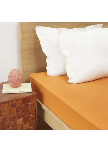 Karaca Home Orange penye Çift Kişilik Fitted Çarşaf