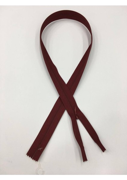 Gizli Elbise Fermuarı / Ekstra Kalın Diş / 70 cm Bordo