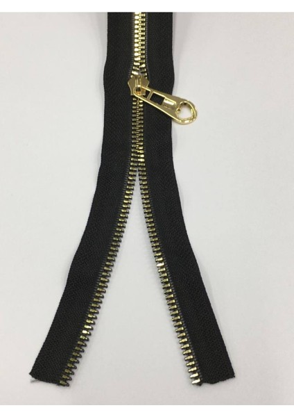 Çanta Fermuarı / Metalik Görünüm/ Gold 35 cm Siyah