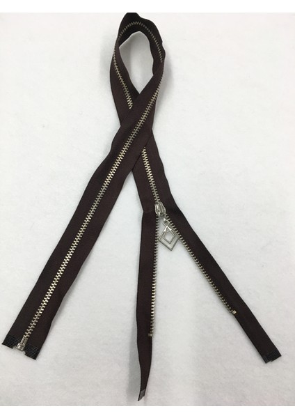 Demir Diş Mont Hırka Yelek Fermuarı 60 cm Kahve