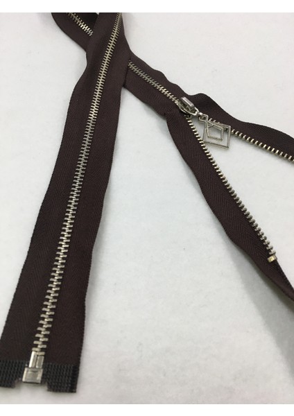 Demir Diş Mont Hırka Yelek Fermuarı 60 cm Kahve