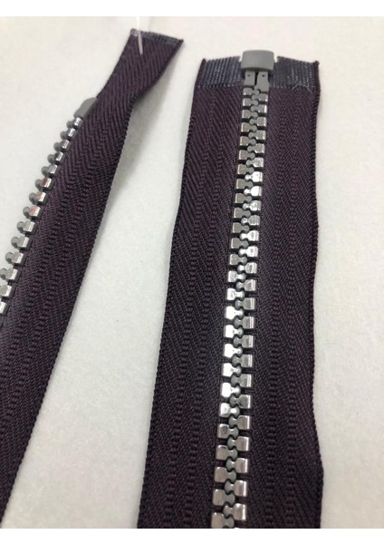 Fermuar 80 cm Metalik Görünümlü Plastik Diş Mürdüm fiyatları