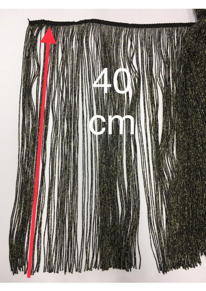 Püskül Saçak Simli Gold 40 cm 1 Metre