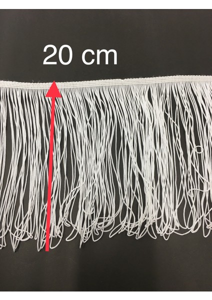 Püskül Saçak Beyaz 20 cm 1 Metre