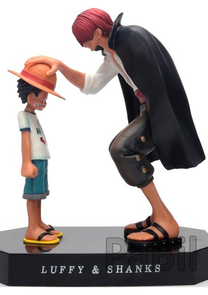 One Piece Anime Manga Aksiyon Figür - Luffy ve Shanks - 17 cm x 16 cm Özel Seri