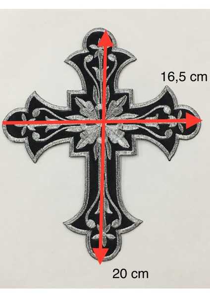 Haç Arma Peç Ütü ile Yapışan Nakış Arma 20*16,5 cm fiyatları