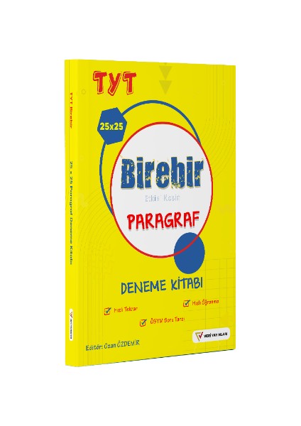 Yks Tyt Birebir Etkisi Kesin 25X25 Paragraf Deneme Kitabı Veri Yayınları
