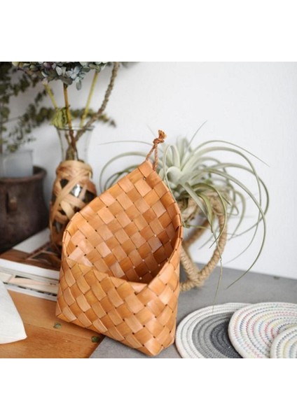 Rattan Dokuma Depolama Sepeti Asılı Bitki Tutucu Saksı Konteyner Ev Ecor D (Yurt Dışından)