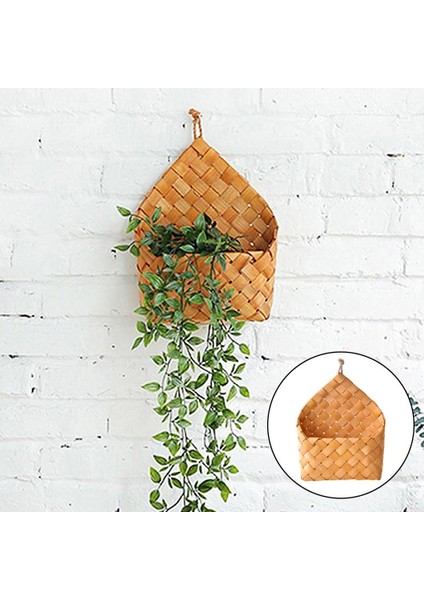 Rattan Dokuma Depolama Sepeti Asılı Bitki Tutucu Saksı Konteyner Ev Ecor D (Yurt Dışından)