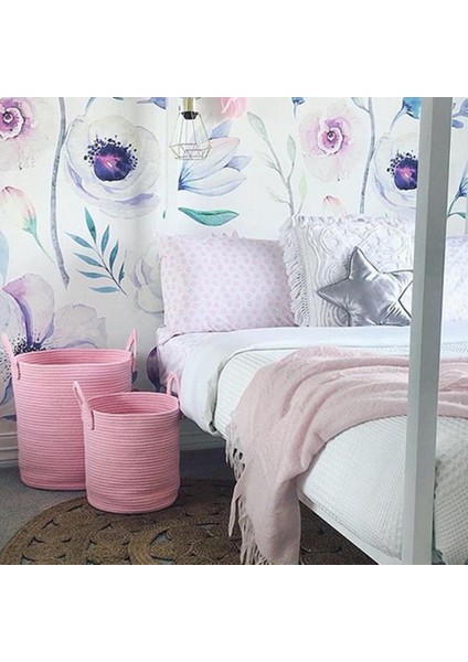 Doğal Büyük Pamuklu Dokuma Depolama Sepet Sepet Sarı Sarı Sarı S S S Sepet Sepet (Yurt Dışından)