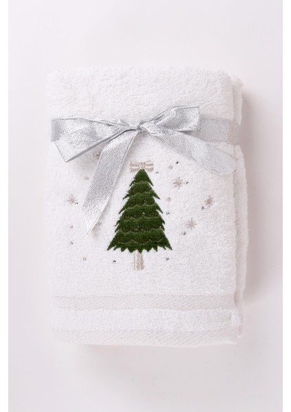 %100 Pamuk 2'li Çam Ağacı Nakışlı Yılbaşı 50 x 70 Happy New Year El Yüz Havlusu Yeni Yıl fiyatları
