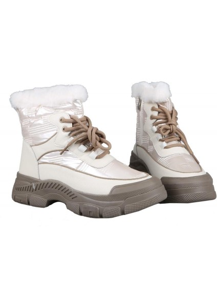 22K310-5 Dolgu Topuk Bej Kadın Sneakers