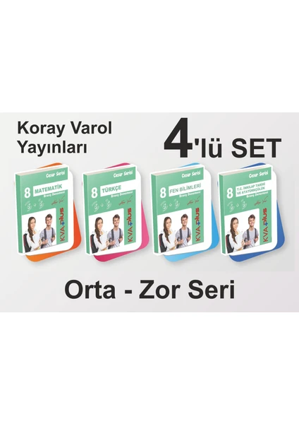 Koray Varol Akademi Yayınları 8.Sınıf Cesur Serisi 4'lü Deneme Seti