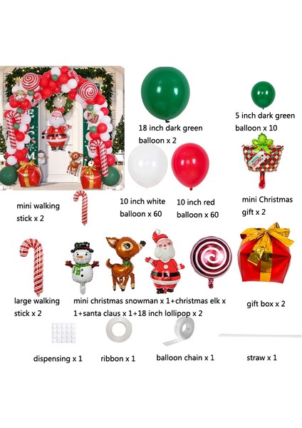 Noel Dekorasyon Kemeri Balon Seti Stil: Balon Bhain 1 (Yurt Dışından)