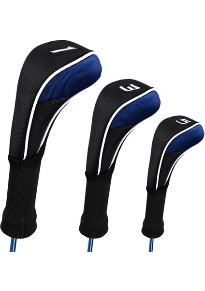 3 Adet / Takım Golf Kulübü Başkanı Set Sürücüsü Kapakları 1 3 5 Fairway Woods Headcover Blue indirimleri