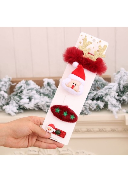 3'lü Set Noel Hediyesi Saç Broş Bileziği - Yeşil (Yurt Dışından)