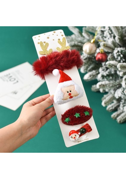 3'lü Set Noel Hediyesi Saç Broş Bileziği - Yeşil (Yurt Dışından)