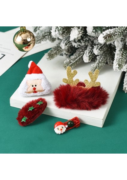 3'lü Set Noel Hediyesi Saç Broş Bileziği - Yeşil (Yurt Dışından)