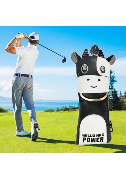 Cow Headscovers Golf Fairway Woods Koruyucu Kapaklar Hibrid Kafa Kapağı Golf 3 5 Siyah fırsatları