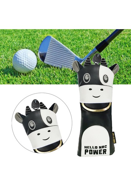 Cow Headscovers Golf Fairway Woods Koruyucu Kapaklar Hibrid Kafa Kapağı Golf 3 5 Siyah indirimleri