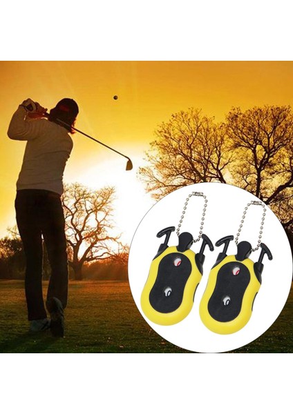 Golf Skoru Sayacı Çift Kadran Strok Golcü Puanlama Göstergesi Sarı indirimleri