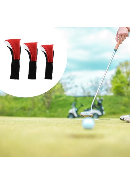 3pcs Naylon Golf Kafa Kapakları Sürücü Fairway Ahşap Hibrit Kapağı 1 3 5 Kırmızı Beyaz indirimleri