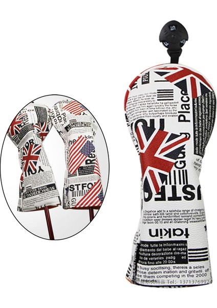 Pu Golf Kapağı Su Geçirmez Golf Kulübü Headcover Koruma Muhafızları Union Ut modelleri