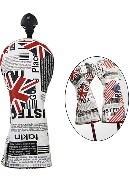 Pu Golf Kapağı Su Geçirmez Golf Kulübü Headcover Koruma Muhafızları Union Ut fırsatları