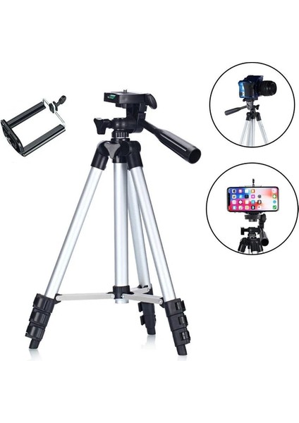 105CM Tripod Kamera Gopro Cep Telefonu Tripot Telefon Tutucu 3 Ayak Tripod