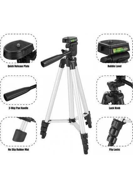 105CM Tripod Kamera Gopro Cep Telefonu Tripot Telefon Tutucu 3 Ayak Tripod