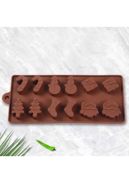 Silikon Çikolata Kalıbı Yılbaşı 22.5*10*1.5cm (Ylb-22)