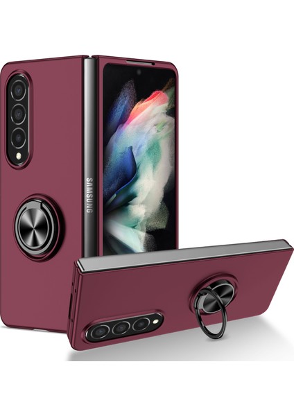 Samsung Galaxy Z Fold 4 5g Telefon Kılıfı - Koyu Kırmızı (Yurt Dışından)
