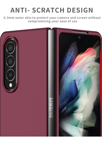 Samsung Galaxy Z Fold 4 5g Telefon Kılıfı - Koyu Kırmızı (Yurt Dışından) modelleri