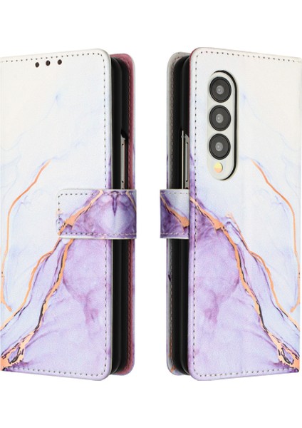 Samsung Galaxy Z Fold 4 5g Telefon Kılıfı - Beyaz/mor (Yurt Dışından) fiyatları
