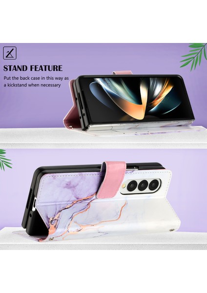 Samsung Galaxy Z Fold 4 5g Telefon Kılıfı - Beyaz/mor (Yurt Dışından) modelleri